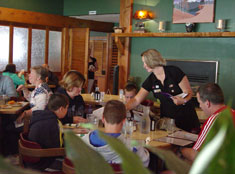 waitress waiting on table